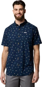 Columbia Rapid Rivers Hemd kurzarm collegiate navy/deserted (Herren)