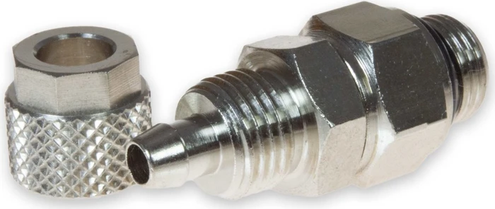 DRAK-Aquaristik Schlauchanschluss, 1/8", Messing, vernickelt, drehbar, 4/6mm