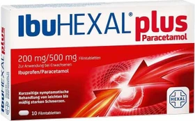 Hexal IbuHexal plus Paracetamol 200mg/500mg Filmtabletten, 10 Stück