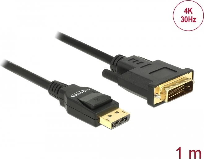 DeLOCK DisplayPort 1.2 [Stecker] auf DVI-D 24-Pin [Stecker] Kabel, 1m