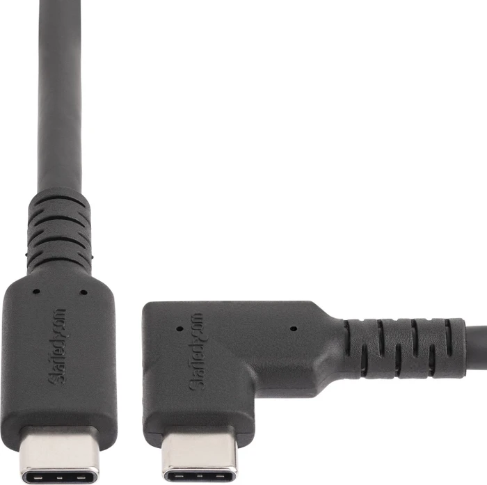 StarTech USB Kabel, USB 3.1, 10Gb/s, 4K60Hz, 100W, USB-C [Stecker] auf USB-C [Stecker], 90° gewinkelt, 200cm