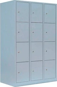 Lüllmann ClassiX XL Fächerschrank, 12 Fächer, grau/grau, Spind