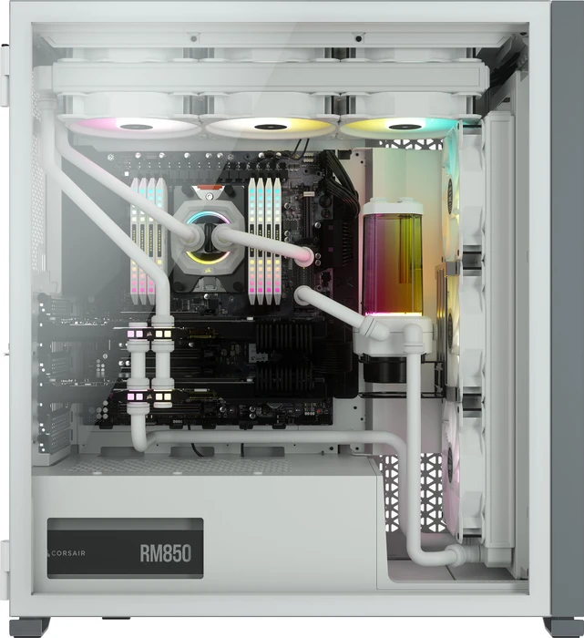 Corsair iCue 7000X RGB, weiß, Glasfenster