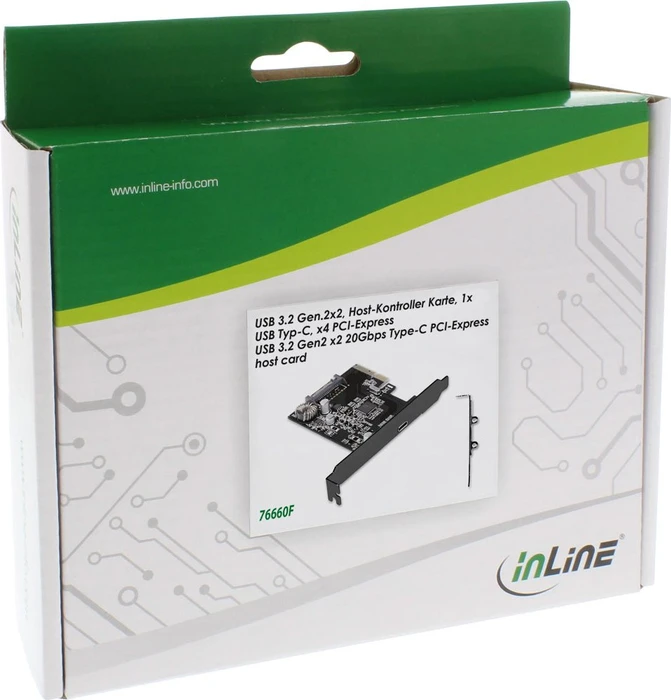 InLine Schnittstellenkarte, 1x USB-C 3.2 Gen 2x2, PCIe 3.1 x4