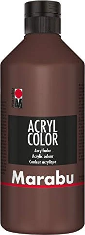 Marabu Acryl Color Acrylfarbe, mittelbraun, 500ml