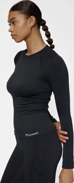 hummel CEA Seamless Tight Funktionsshirt langarm black melange (Damen)