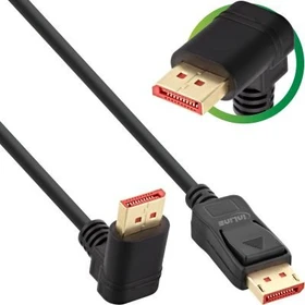 InLine DisplayPort 1.4 Kabel gewinkelt oben schwarz, 3m