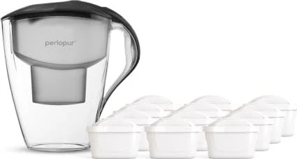 PearlCo Astra Jahrespaket Tischwasserfilter anthrazit