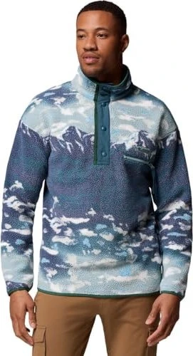 Columbia Helvetia Half Snap Fleece Print Pullover crushed blue sisters (Herren)