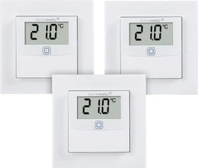 eQ-3 Homematic IP Temperatur- und Luftfeuchtigkeitssensor mit Display, weiß, Temperatur-/Feuchtigkeitssensor, 3er-Pack