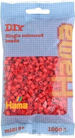 Hama midi Beutel mit Perlen 1000 Stück rot