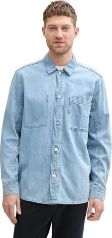 Tom Tailor Comfort Fit Jeans mit Brusttasche Hemd langarm used bleached/blue denim (Herren)