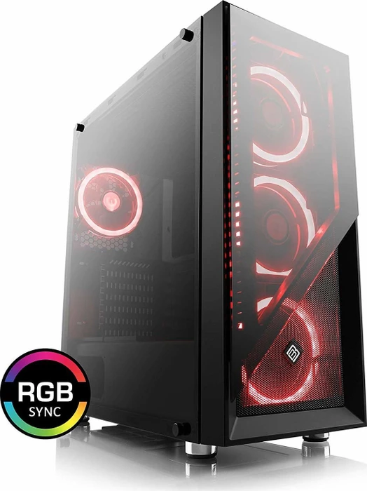 CSL-Computer BoostBoxx Argo, schwarz, Glasfenster
