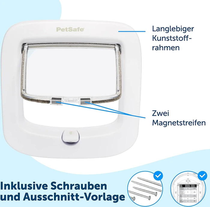 PetSafe Katzenklappe mit manueller Verriegelung, weiß