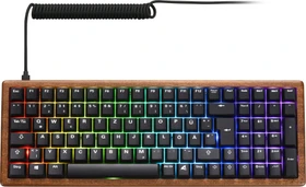 Sharkoon Skiller SGK50 S2 Wood PBT, holz/schwarz, LEDs RGB, hot-swap, Gateron G Pro 3.0 YELLOW, USB, DE (4044951042623)