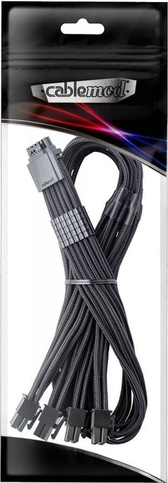 CableMod C-Series Pro ModMesh, 12V-2x6 Kabel, Corsair Type 4/Type 3, 4x 8-Pin PCIe Stecker auf 16-Pin PCIe 5.1 12V-2x6 Stecker, Adapterkabel, schwarz, 60cm