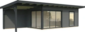 Palmako Andrea 17.1m²+7.9m² Slide Plus Gartenhaus dunkelgrau/anthrazit
