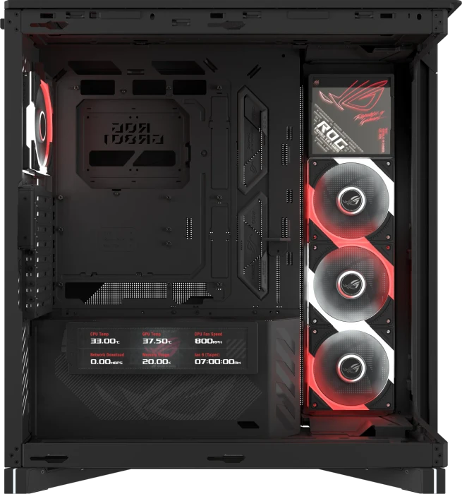 ASUS ROG Cronox GR801 Curve TG ARGB Black, Glasfenster