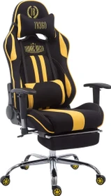 CLP Racing Limit Stoff Gamingstuhl mit Fußstütze, schwarz/gelb