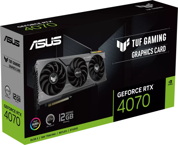 ASUS TUF Gaming GeForce RTX 4070, TUF-RTX4070-12G-GAMING, 12GB GDDR6X, HDMI, 3x DP