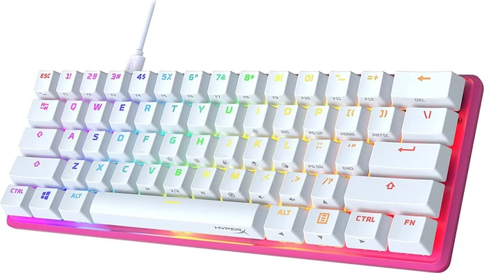 HP HyperX Alloy Origins 60 pink, LEDs RGB, HyperX RED, USB, US