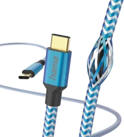 Hama Ladekabel Reflective USB-C/USB-C 1.5m Nylon blau