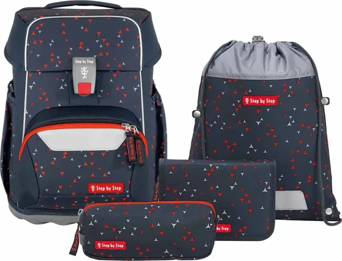 Step by Step Basis Anthrazit Triangles Schultaschen-Set, 4-tlg.