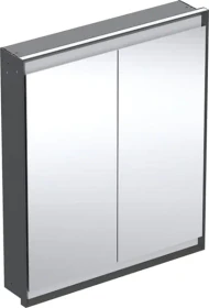 Geberit ONE Spiegelschrank ComfortLight, 2 Türen, UP-Montage, 75cm, schwarz matt/Aluminium pulverbeschichtet