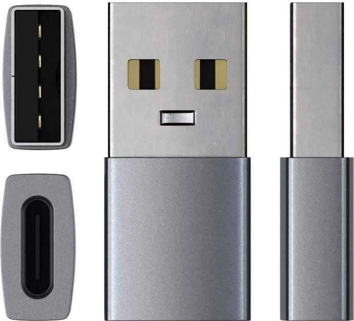 Satechi USB-A 3.0 [Stecker] auf USB-C 3.0 [Buchse] Adapter, space gray
