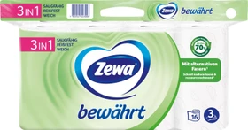 Zewa bewährt Toilettenpapier 3-lagig weiß,    16 Rollen