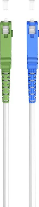 goobay Glasfaserkabel LWL Simplex Kabel, OS2, 1x SC-APC Stecker/1x SC-UPC Stecker, 30m, weiß