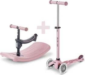 Micro Mini Micro Deluxe Rock & Go LED Kickboard dusty rose