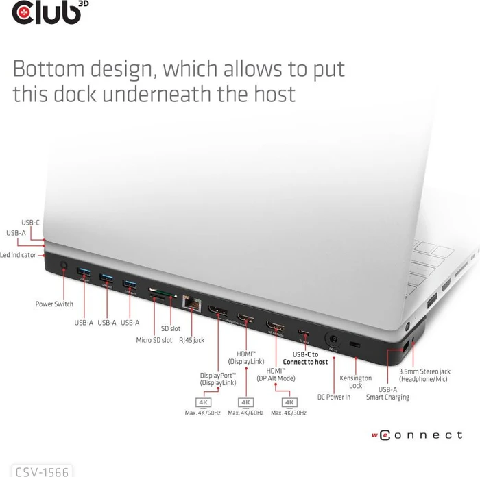 Club 3D Triple Display Dynamic PD Charging Dock 120W, USB-C 3.0 [Buchse]