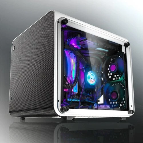 Raijintek Metis Evo TGS, weiß/schwarz, Glasfenster, Mini-ITX