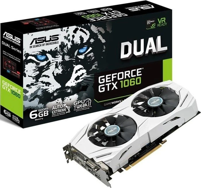 ASUS Dual GeForce GTX 1060, DUAL-GTX1060-6G, 6GB GDDR5, DVI, 2x HDMI, 2x DP