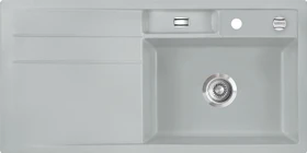 systemceram Bela 100 F Einbau Becken rechts mit Ablauffernbedienung titan