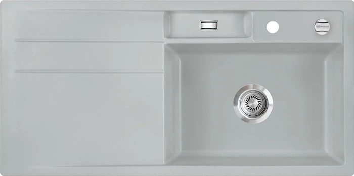 systemceram Bela 100 F Einbau Becken rechts mit Ablauffernbedienung titan