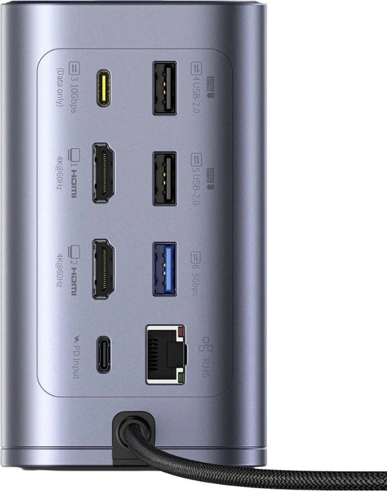 Baseus Nomos NU1 Air 12-in-1 Docking Station, Windows, Multiport-Adapter, USB-C 3.1 [Stecker]
