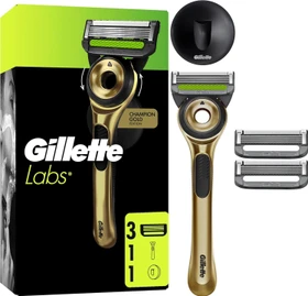 Gillette Labs Champion Gold Edition Rasierer + 3 Wechselklingen + Duschhalterung