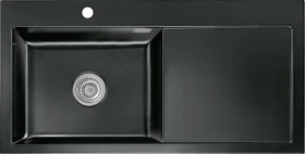 systemceram Mera 100 SL F Einbau Becken links nero