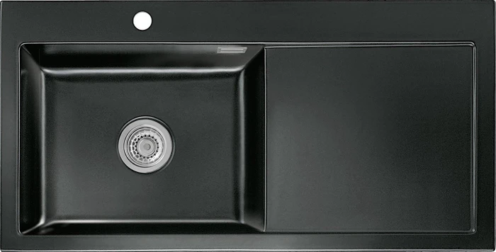 systemceram Mera 100 SL F Einbau Becken links nero