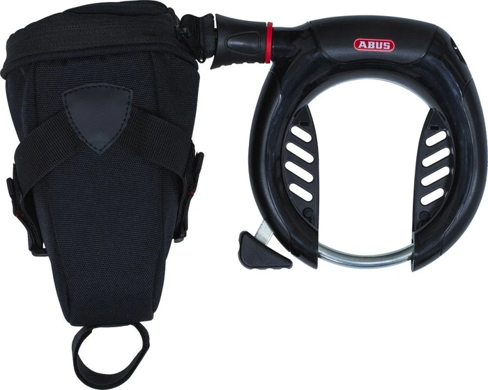 ABUS Pro Shield XPlus 5955 NR + Stahlkette 6KS/85 + Tasche ST5950 Rahmenschloss, Schlüssel schwarz