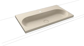 Kaldewei Centro 3056 Aufsatzwaschtisch 90x50x4cm, Perl-Effekt, warm beige 20