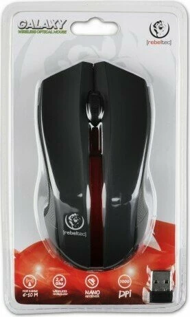 Rebeltec Galaxy Wireless Mouse schwarz/rot, USB