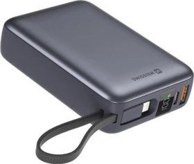 Swissten Powerbank Lightning- & USB-C-Kabel 20000mAh schwarz