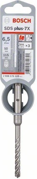 Bosch Professional SDS-plus-7X Hammerbohrer, 6.5x50x115mm, 1 Stück