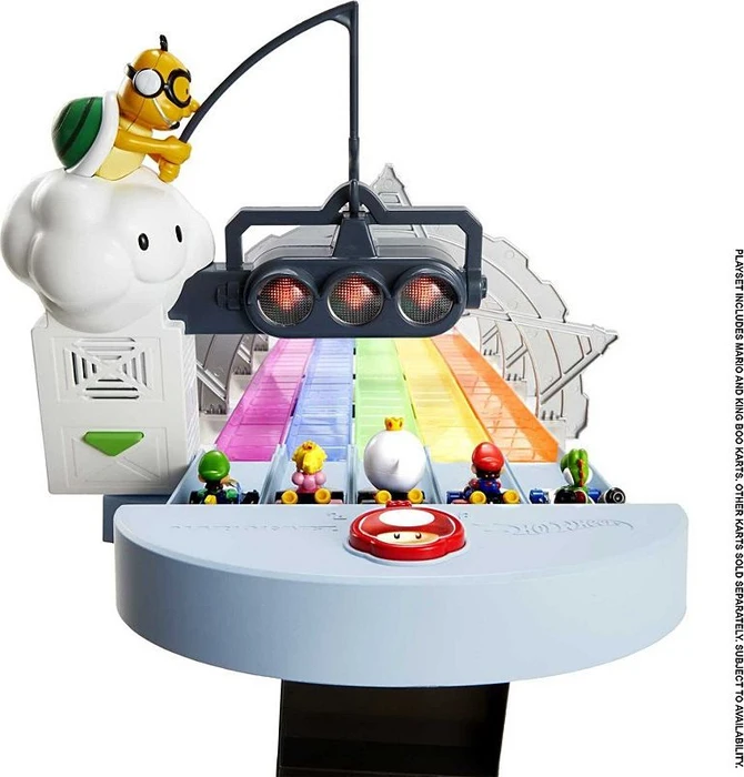 Mattel Hot Wheels Mario Kart Regenbogen-Boulevard Rennbahn Set