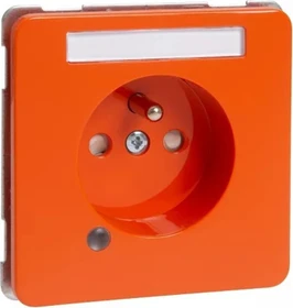 Peha Steckdose Erdungsstift Beschriftungsfeld, orange