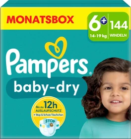 Pampers Baby-Dry Gr.6+ Einwegwindel, 14-19kg, 144 Stück