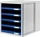 HAN Schrank-Set Schubladenbox, 5 Schubladen, A4, lichtgrau/blau (1401-14)